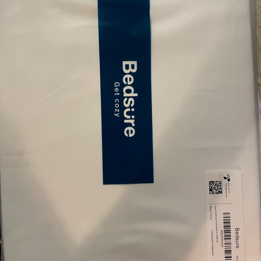 Bedsure brushed cotton twin white sheet set 66x96